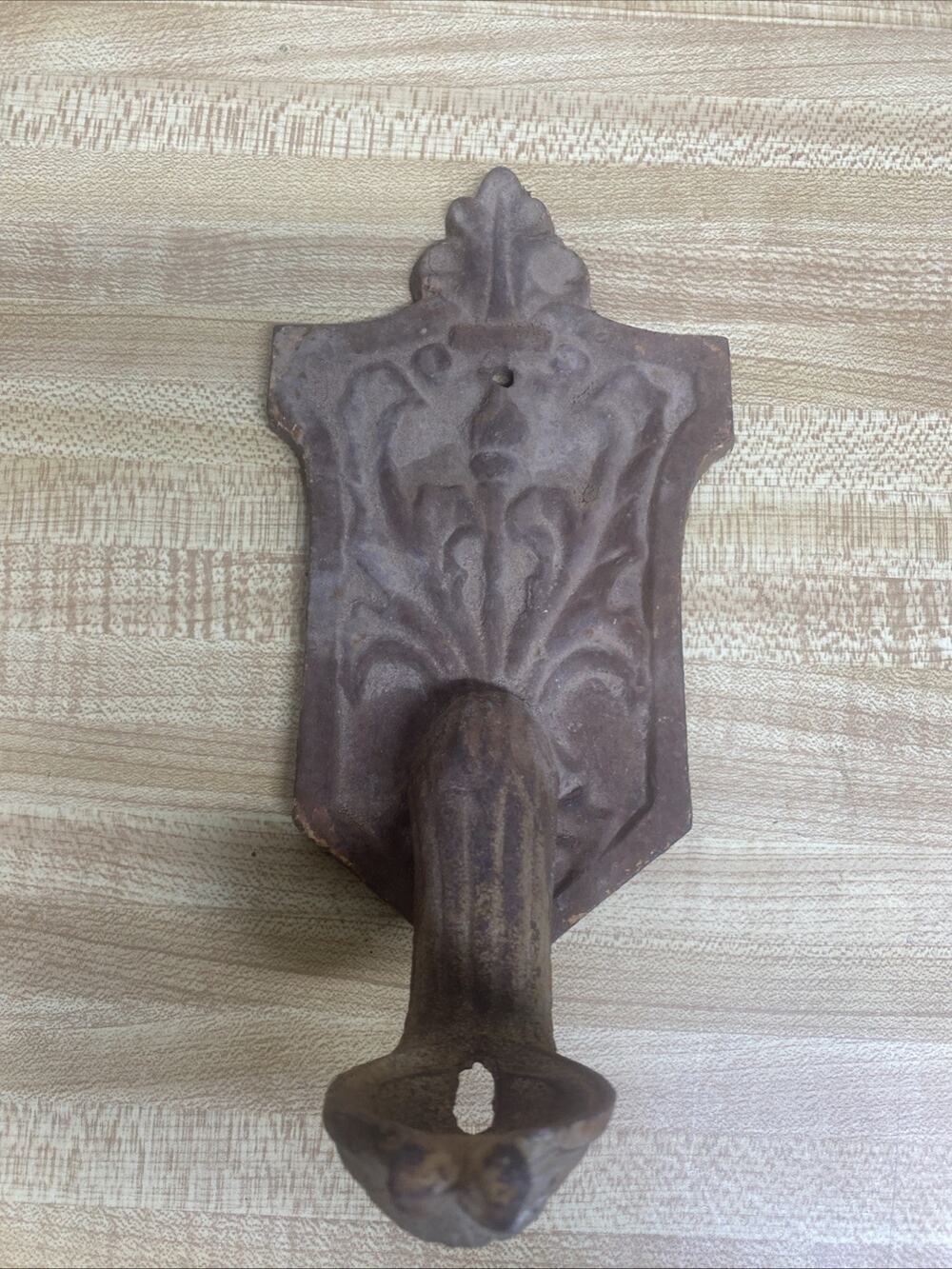 Vintage 8โ Ornate Iron Wall Sconce Candle Holder